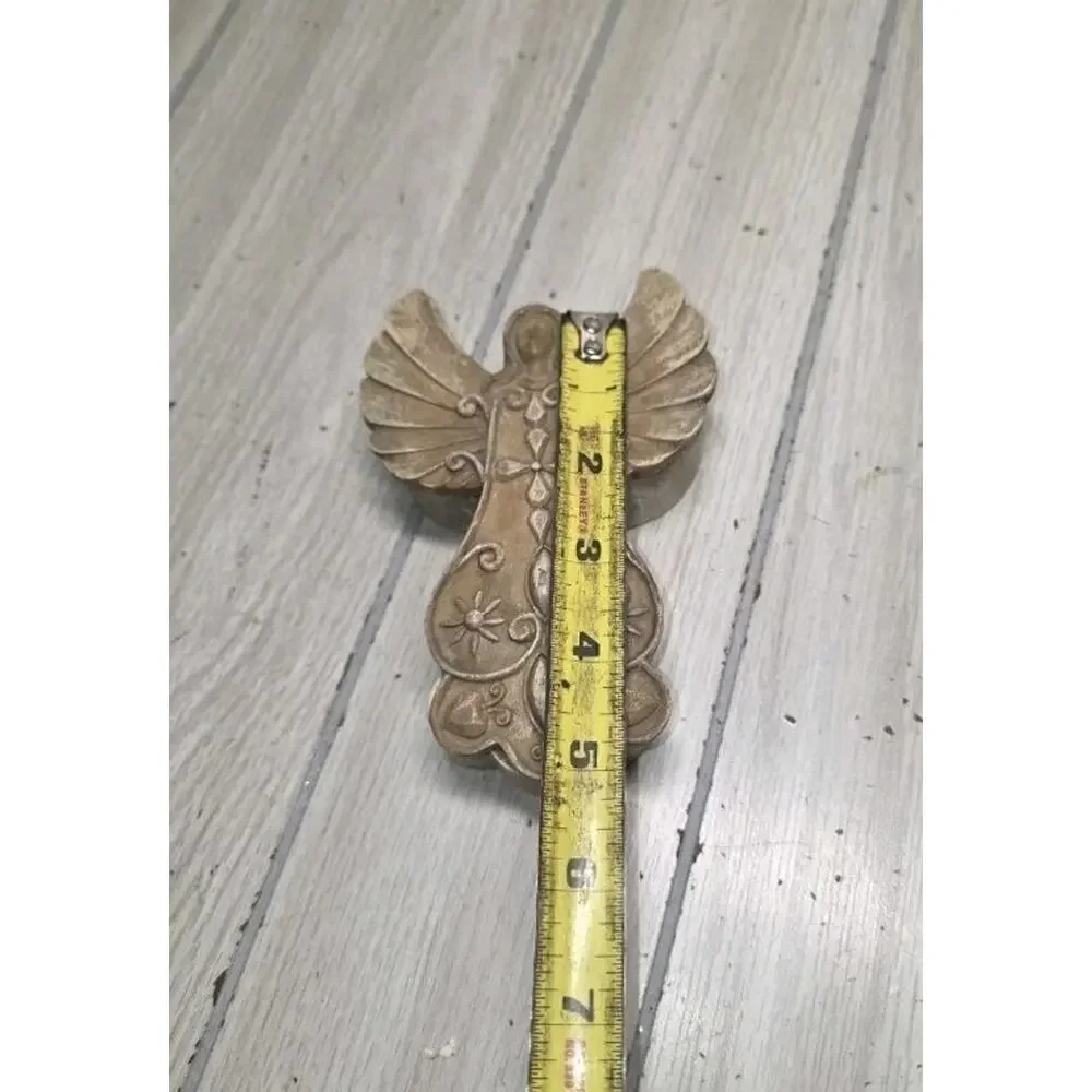 Vtg Collectable Polystone Angel Trinket Box Jewelry Storage Religious Holiday 5